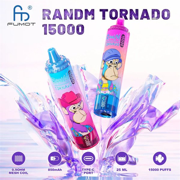 DISPOSABLE VAPE,fumot 15k,fumot vape,PUFF,RANDM,randm tornado,Randm Tornado 15K puff