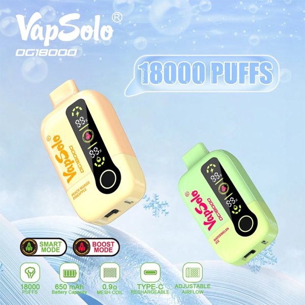 Vapsolo 18000 puff,vapsolo Dg 18K puff, Rechargeable vapes, Disposable Vape ,Vaper, Wholesale E Cigarette,vapsolo vapes
