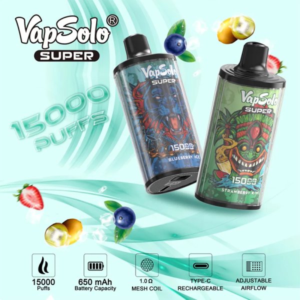 Vapsolo Super 15k,Vapsolo 15000 puff ,puff Tornado,puff 15000, Puff Bar, Vape ,Disposable Electronic Cigarette
