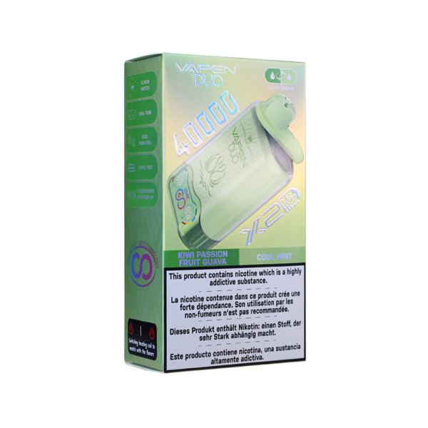 VAPEN Duo Twins 40k Puffs Vape KIWI PASSION FRUIT GVAVA&COOL MINT1