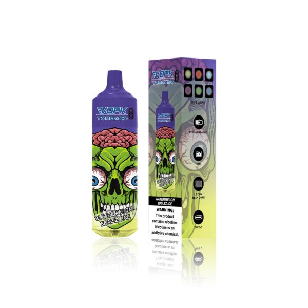 VOPK TORNADO 9000 puff disposable vape watermelon brazz ice