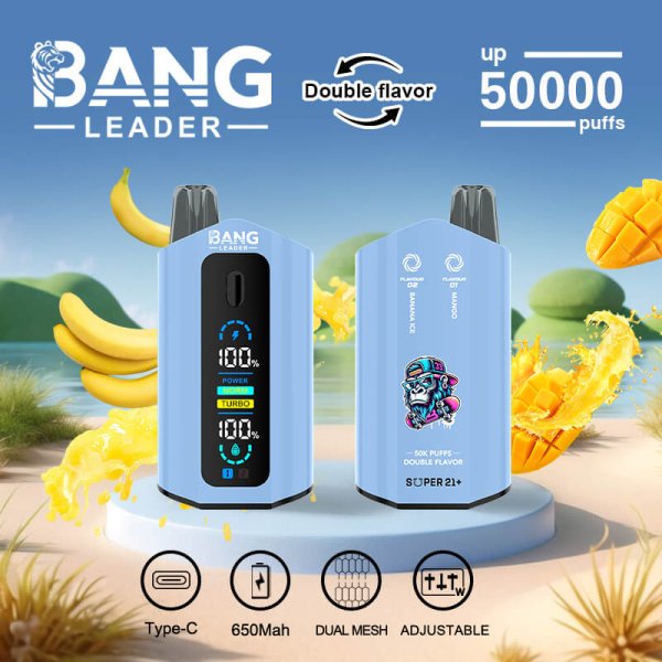 BANG LEDER 50K puffs dual flavors vape mango banana ice