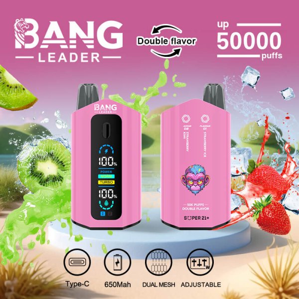 BANG LEDER 50K puffs dual flavors vape strawberry ice strawberry kiwi