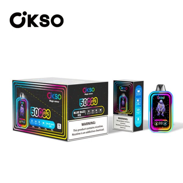 Okso Magic Mirror 50k puffs disposble vapes blue razz ice