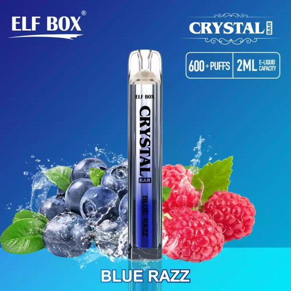 Elf Box Crystal Bar 600 Puffs disposable vape Blue Razz