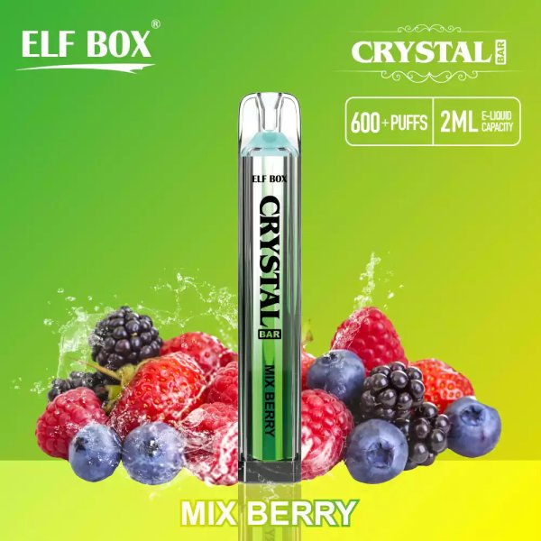 Elf Box Crystal Bar 600 Puffs disposable vape Mix Berry
