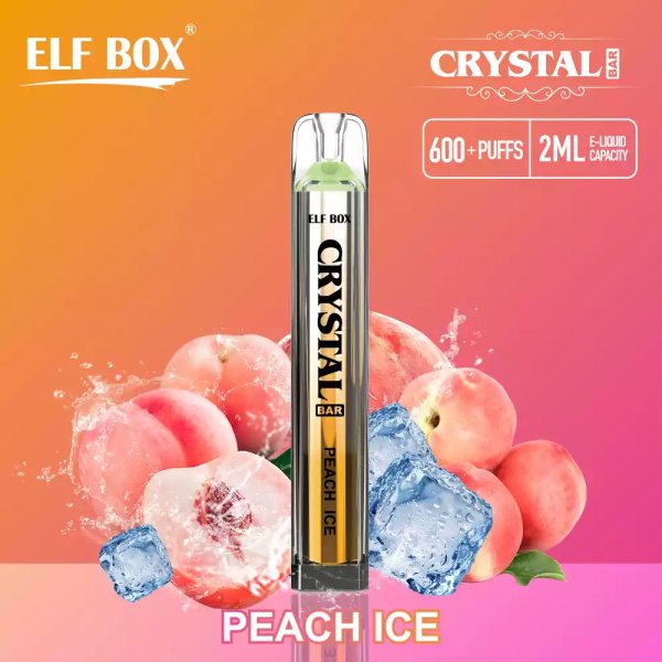Elf Box Crystal Bar 600 Puffs disposable vape Peach Ice