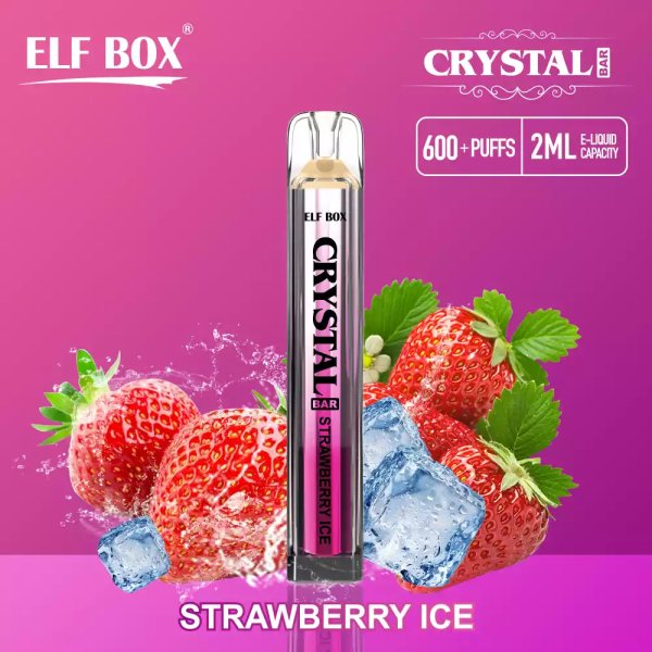 Elf Box Crystal Bar 600 Puffs disposable vape Strawberry Ice
