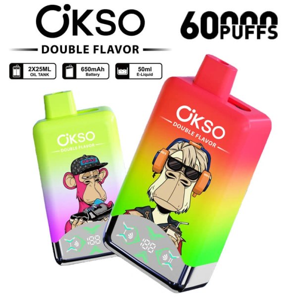 Okso Double Flavors 60k Puffs 2 in 1 Twins DIsposable vape 01