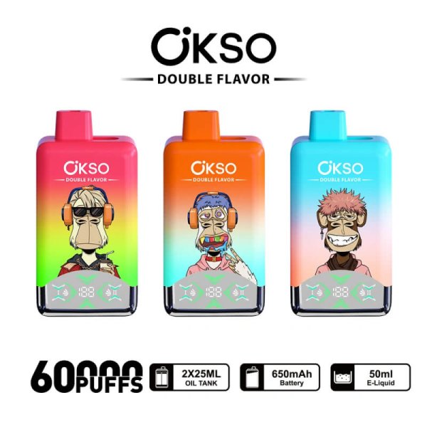 Okso Double Flavors 60k Puffs 2 in 1 Twins DIsposable vape 02