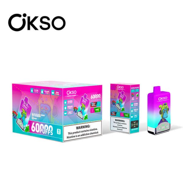 Okso Double Flavors 60k Puffs 2 in 1 Twins DIsposable vape Display Box